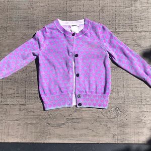 Crewcuts - Purple Heart Print Cardigan 💜